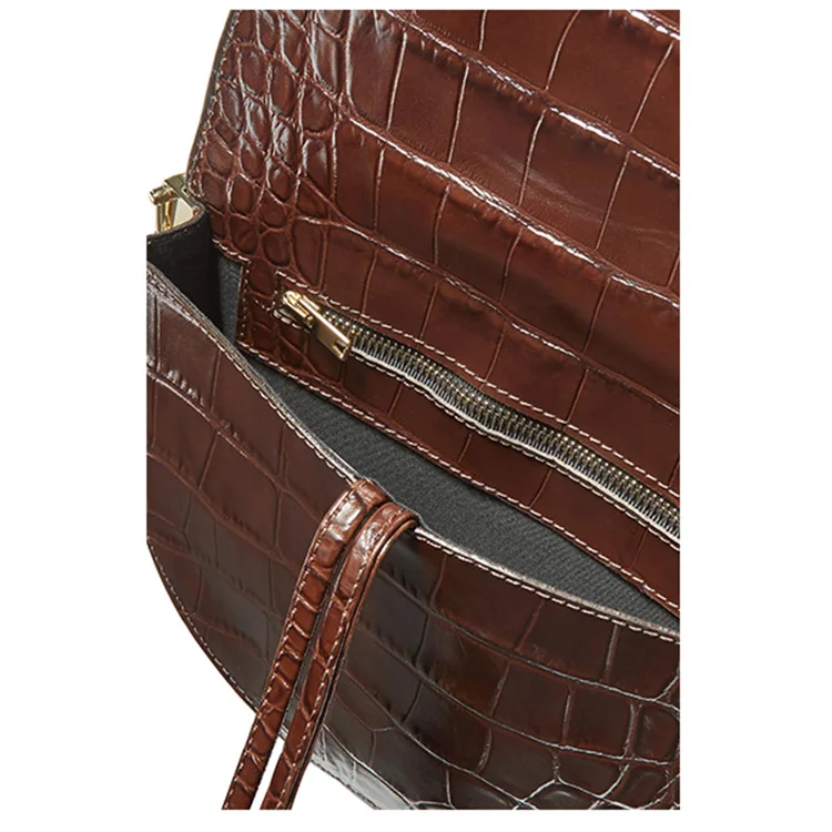 Потрясающая Сумка-седло из искусственной кожи крокодила, сумка-мессенджер, круглая сумка из кожи аллигатора, женская сумка на половину Луны, новинка, модная