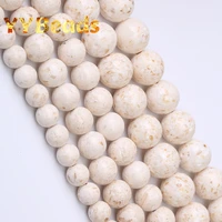 natural white fossils stone beads ancient fossil loose charm beads for jewelry making diy bracelet accessories 6mm 8mm 10mm 12mm