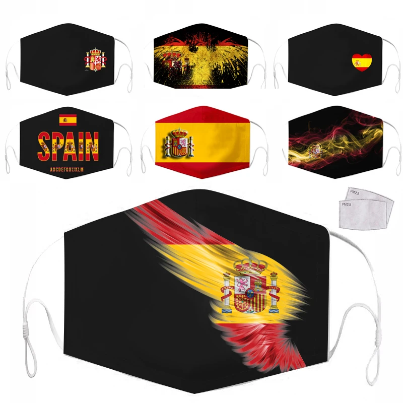 Маска для рта моющаяся многоразовая с фильтром PM2.5 и гербом Испании|Маски| |