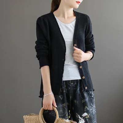 

Autumn and winter knitted cardigan women's 2020 new thin coat loose sweater coat