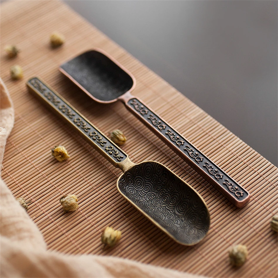 4YANG медные китайские чайные ложки ложка для чая лопатка листья выбранный