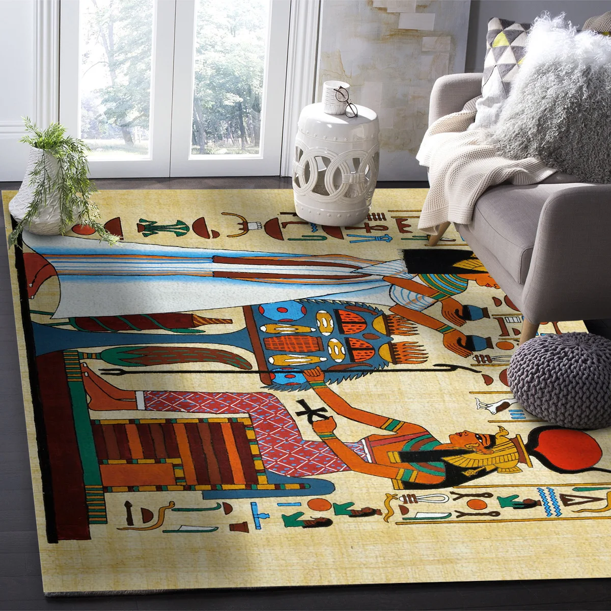 Античные египетские коврики с узором из папируса для гостиной спальни игровой