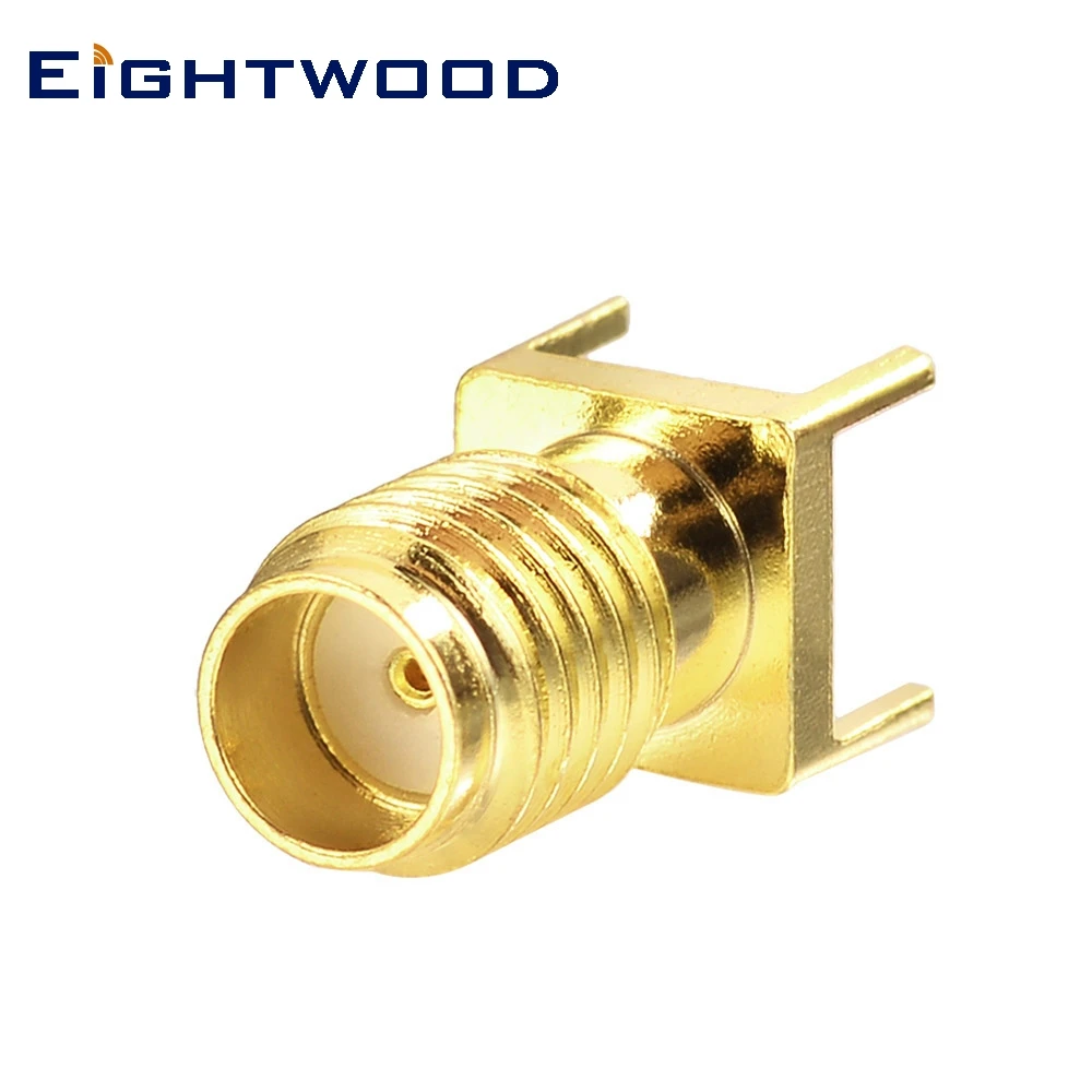Eightwood 5 шт. SMA Jack Female Thru Hole Вертикальная печатная монтажная плата прямой