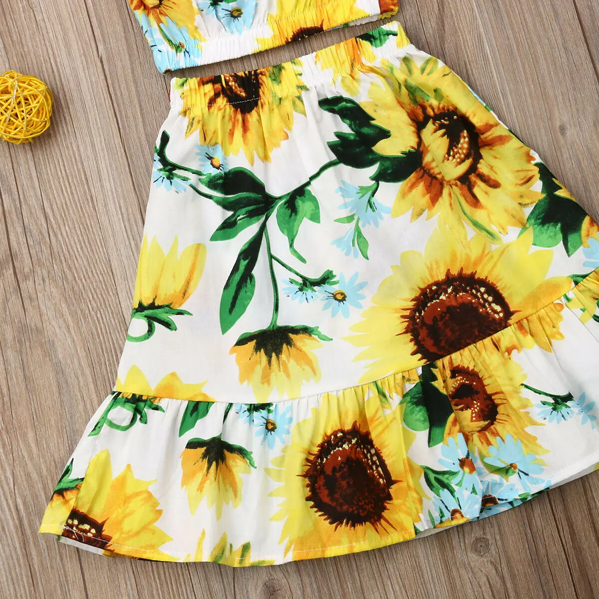 2 шт. однотонный укороченный топ с открытыми плечами и длинная юбка цветочным