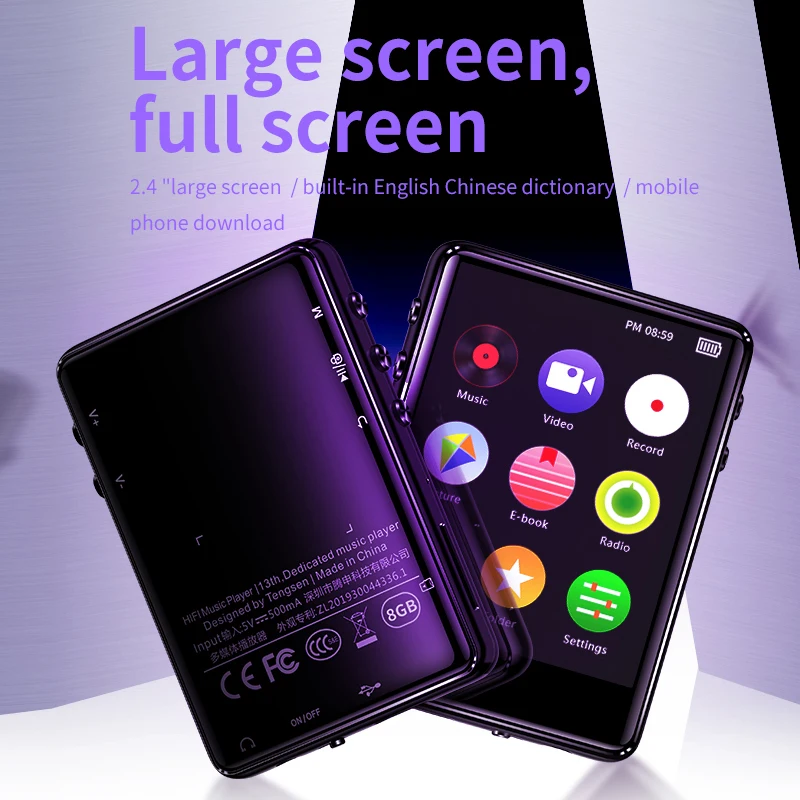 ICEICE MP3-плеер Bluetooth с 2 4 дюймовым сенсорным экраном встроенный динамик fm-радио