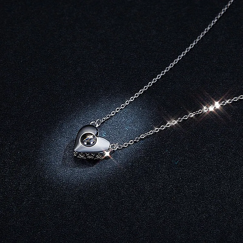 Модные ожерелья из стерлингового серебра 925 пробы с цепочкой для женщин 100 языков