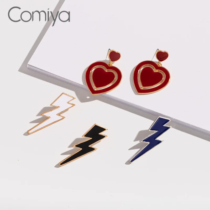 Висячие серьги Comiya Модная бижутерия Joyas акриловые в форме сердца длинные