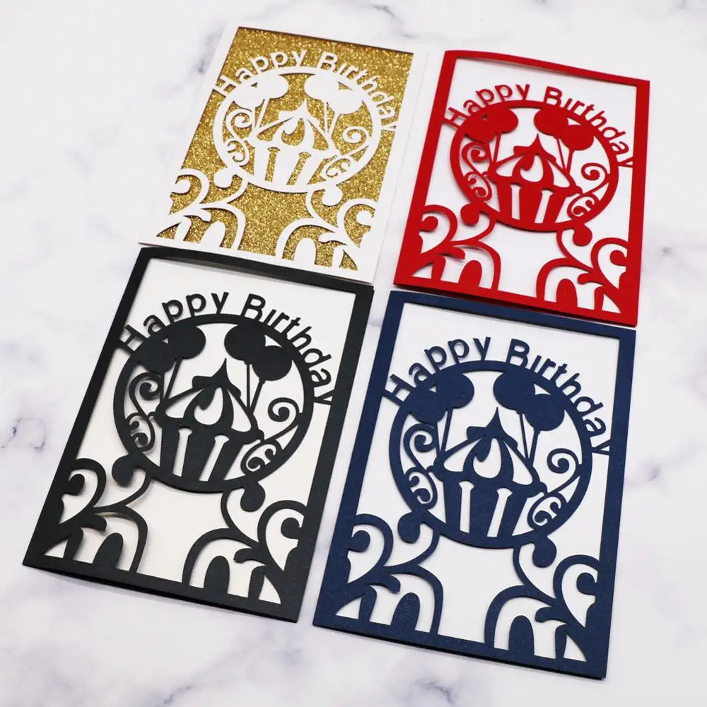 

20Pcs Laser Cut Happy Birthday Invitation Card Postcard Boy Girl Birthday Party Decoration Party Souvenirs Greeting Card