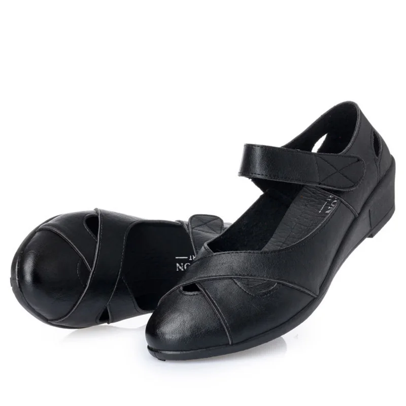 

Pointed toe flats womans leather flats cross tied fashion breathable summer women shoes 2021 classic