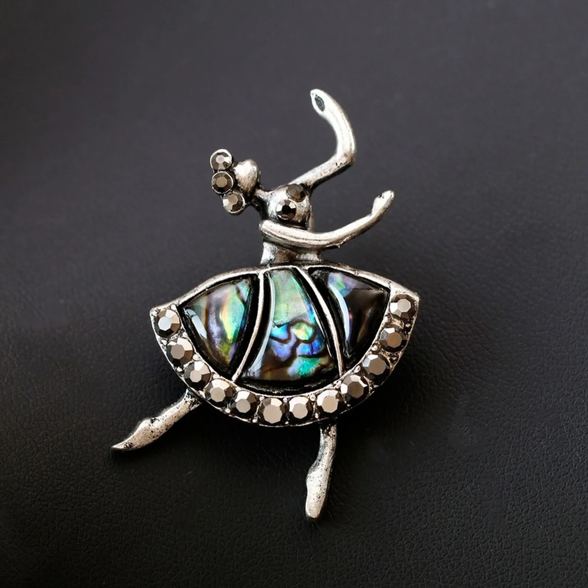 Trendy Simple Vintage Shell Brooch Ballerina Girl Pin for Women Fashion Bags Scarf Corsage Jewelry Accessories | Украшения и