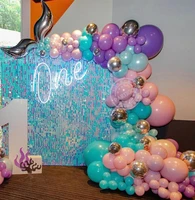 122pcs mermaid balloon garland arch party supplies with purple pink tiffany blue balloon for litter mermaid birthday party decor