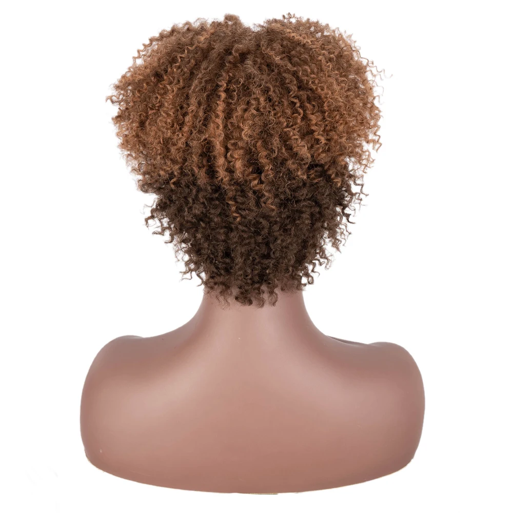 

Synthetic Short Black Afro Kinky Curly Wig for Women African American Wigs Machine Made Heat Resistant Hair