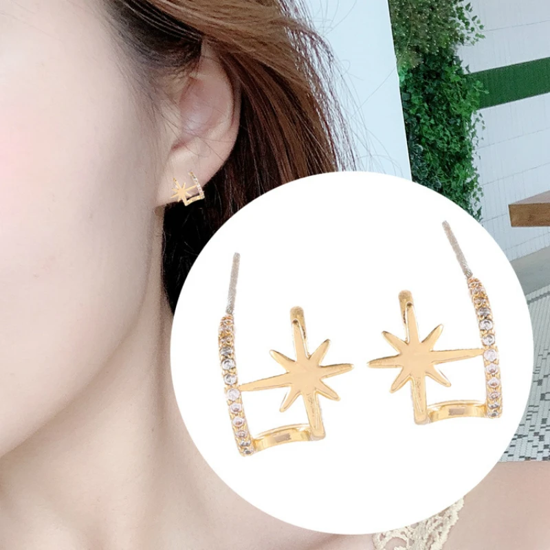 Новые серьги ювелирные изделия Изысканный горный хрусталь звезды маленькие