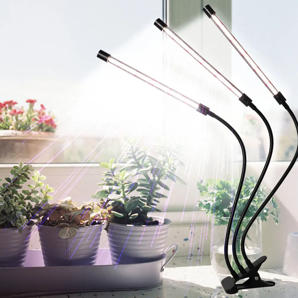 

USB Power Dimmable Seedlings Greenhouse 3 Heads With Timer LED Grow Light Succulents Full Indoor Flexible For Plants