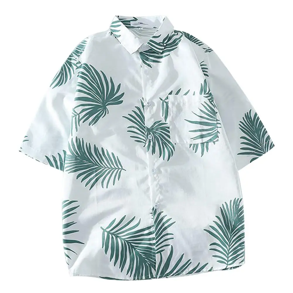 Рубашка MISSKY Пляжная для мужчин и женщин гавайская блузка с коротким рукавом в