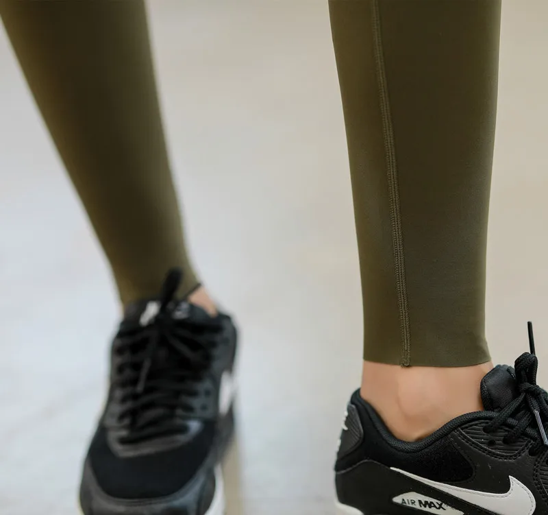 Брюки для бодибилдинга двухсторонние обнаженные на ощупь с высокой талией бега