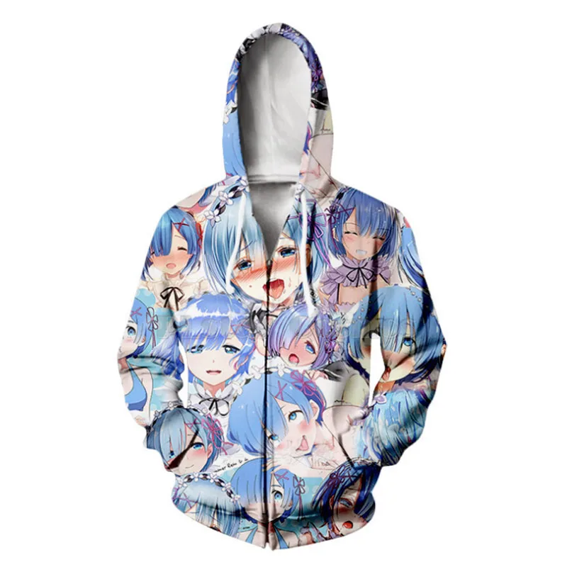 3D Толстовка с надписью Re: Life in a Different World from Zero Kara Hajimeru Isekai Seikatsu худи для косплея Rem