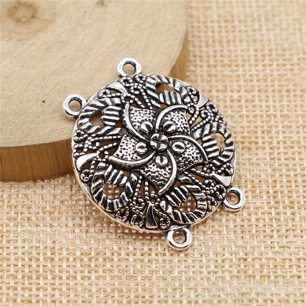 

3pcs 31x36mm 4-Hole Body Chain Connector Tibetan Silver Color For Jewelry Making DIY Necklace Making Accessoreis