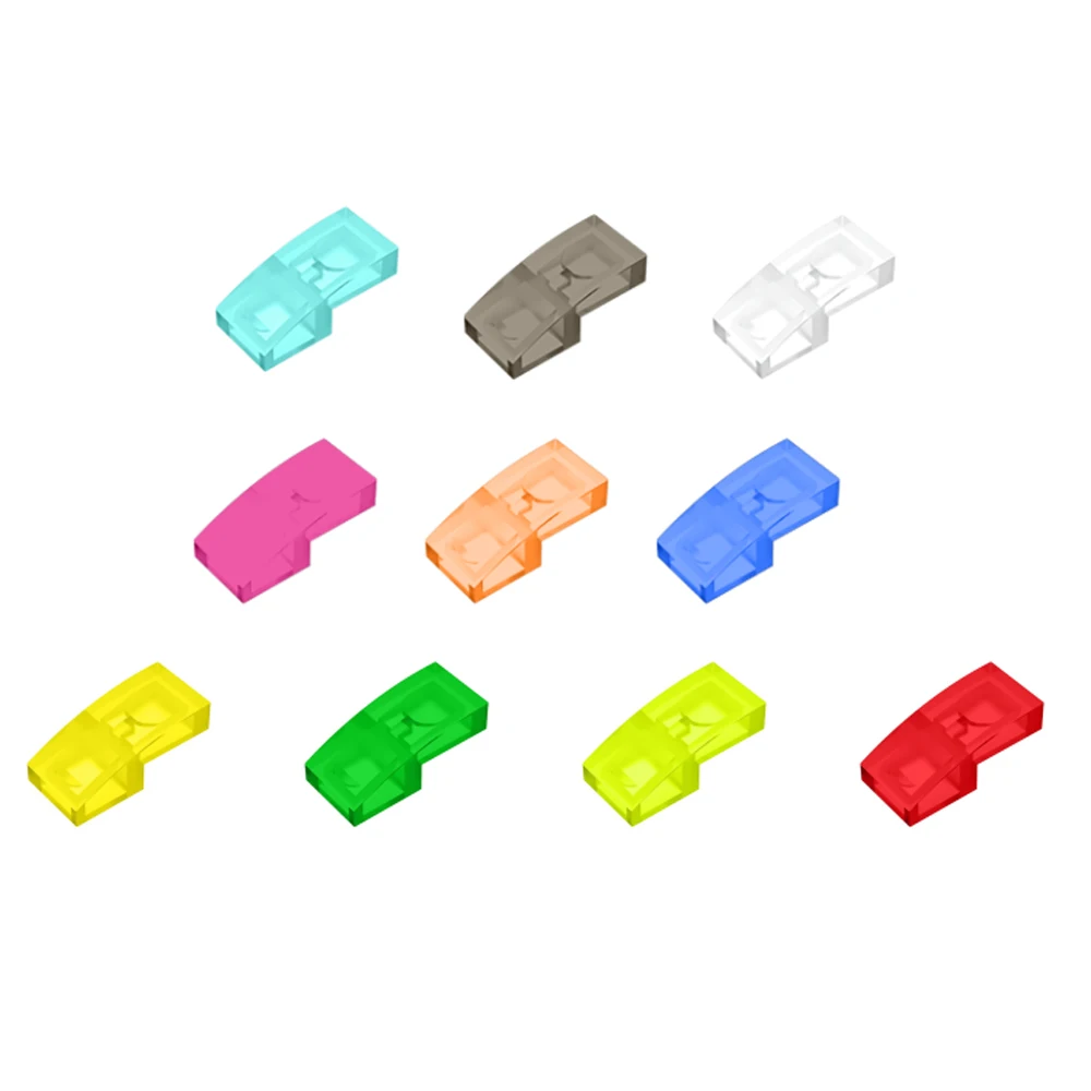 

50pcs 11477 Slope Curved 2x1 MOC Bricks Building Block Assembly Parts 21 Trans-colors Educational Creative Gift for Children