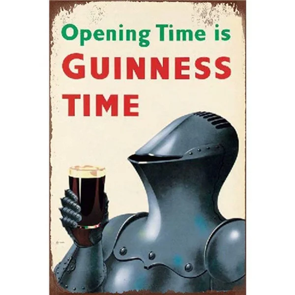 

Guinness Time Ретро жестяной знак Ностальгический орнамент, металлический плакат, гараж, арт-деко, бар, кафе, магазин
