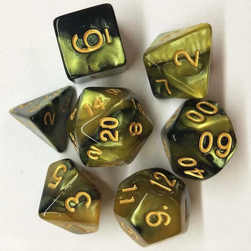 49 шт. акриловые кости многогранные настольные игры цифровые игральные