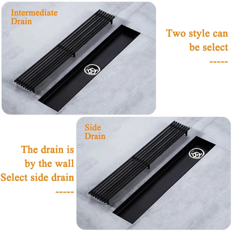 304 сток в полу из нержавеющей стали черный прямоугольный плот бамбука для ванной