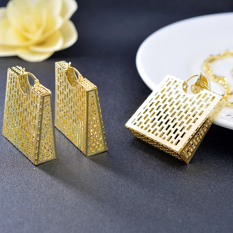 Женский Классический комплект ювелирных изделий Sunny большие сережки ожерелье с