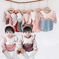 hot sales 2020 infant and toddler baby sweater rompwe cotton elegant style knitted woolen jumpsuit fart covered triangle jacket