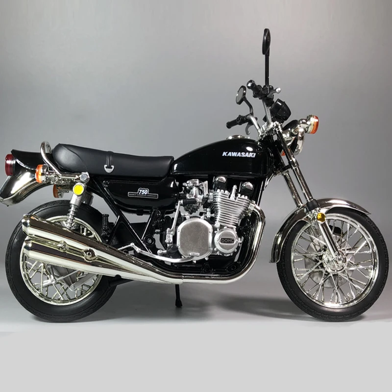 Имитация 1:12 Kawasaki 750 классический японский мотоцикл литье под давлением моделирование дисплей Модель мальчик рождественские подарки