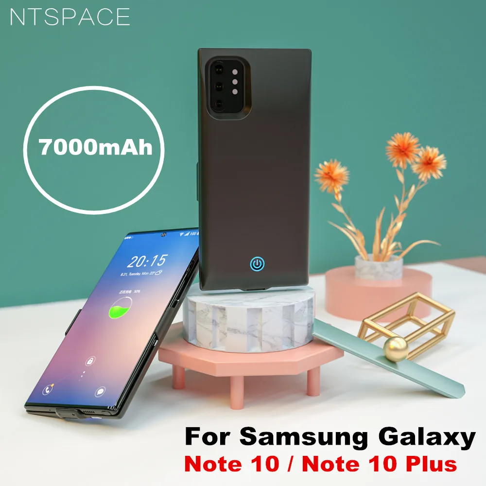 7000 мАч для Samsung Galaxy Note 10 плюс батарея Чехол Ультра тонкий резервного зарядного