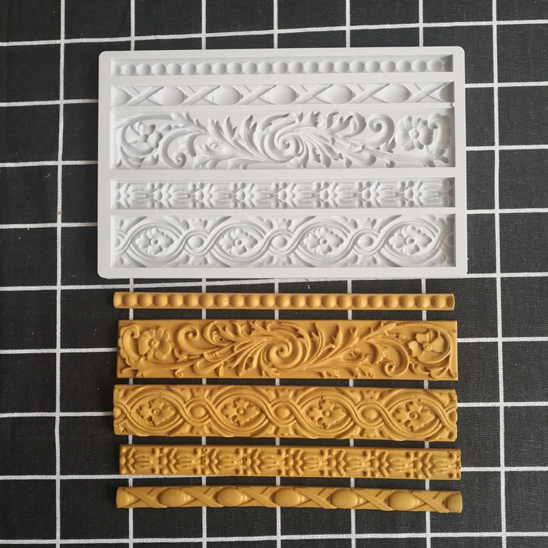 Сахарное ремесло цветок силиконовые формы Шоколадный сироп торт границы