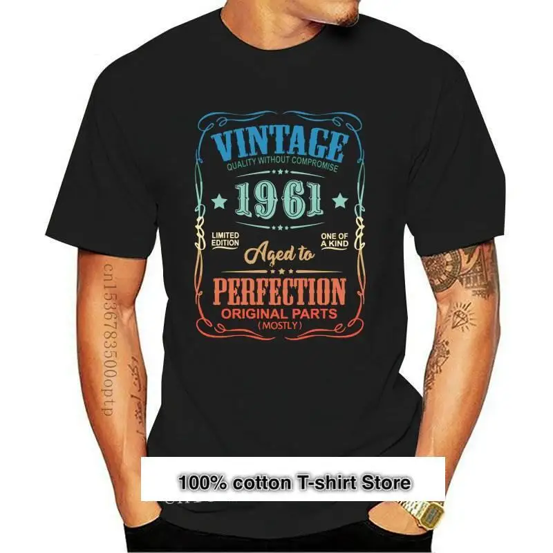 

Camiseta de 60 ° cumpleaños para hombre y mujer, ropa Retro, divertida, novedad, regalo, 1961