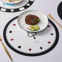 round placemat poker style pp western placemat coaster home kitchen waterproof oil proof heat insulation high temperature mat