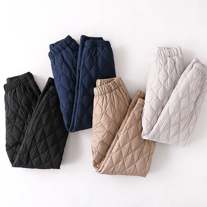 

Брюки женские зимние хлопковые прямые с высокой талией, 4XL, размера плюс