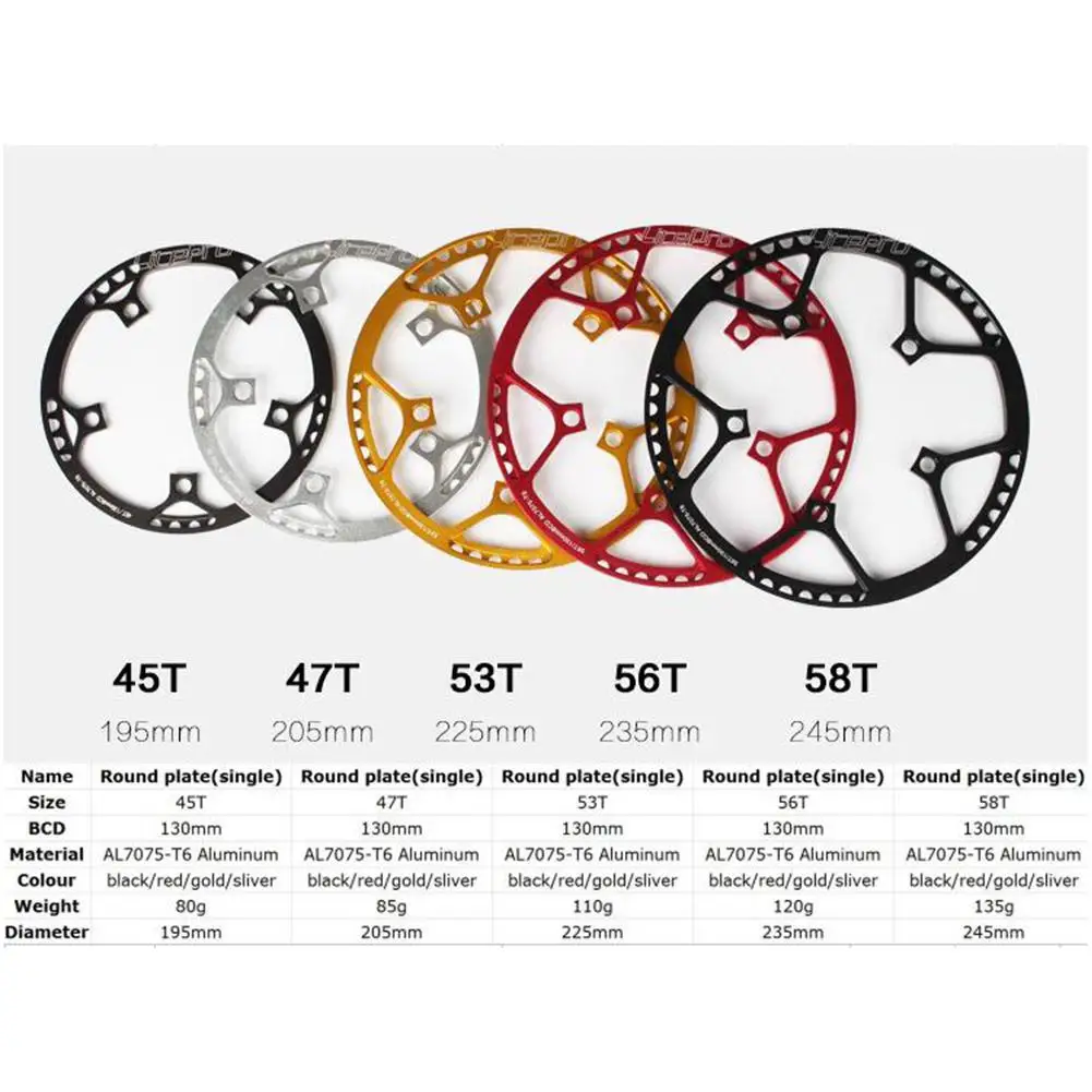 Новый сверхлегкий 130 BCD 45T 47T 53T 56T 58T A7075 сплав BMX цепное кольцо складной велосипед