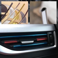 car styling interior chrome u shape diy air condition air vent grille trim outlet blade decor strip 1m2m3m universal