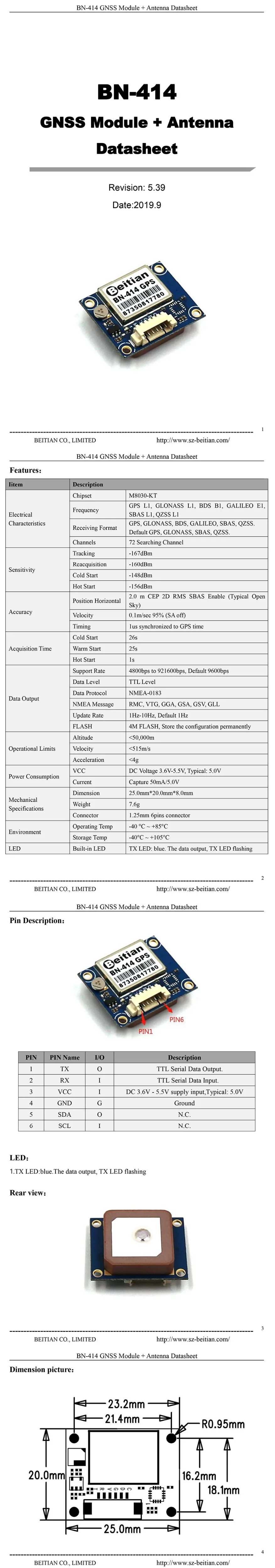 BEITIAN 3,6-5,5 в ttl уровень, GNSS модуль, GMOUSE, gps+ ГЛОНАСС двойной gps модуль, встроенная вспышка, BN-414