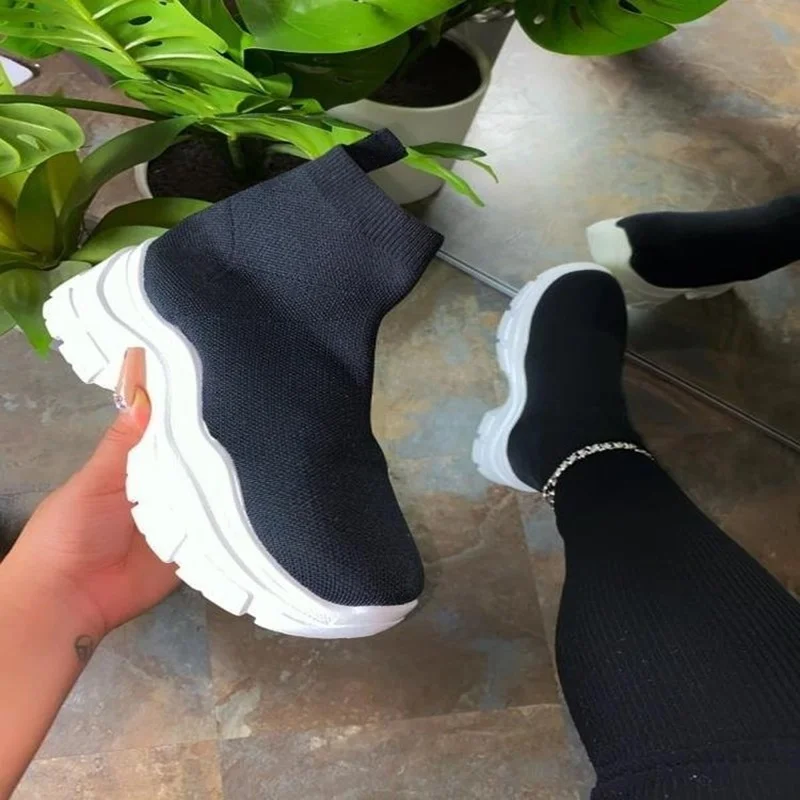 

2021 Women Breathable Brand Shoes Height Increasing Platform Flats Shoes Ankle Boots Ladies Girls Casual Sports Shoes Sneakers