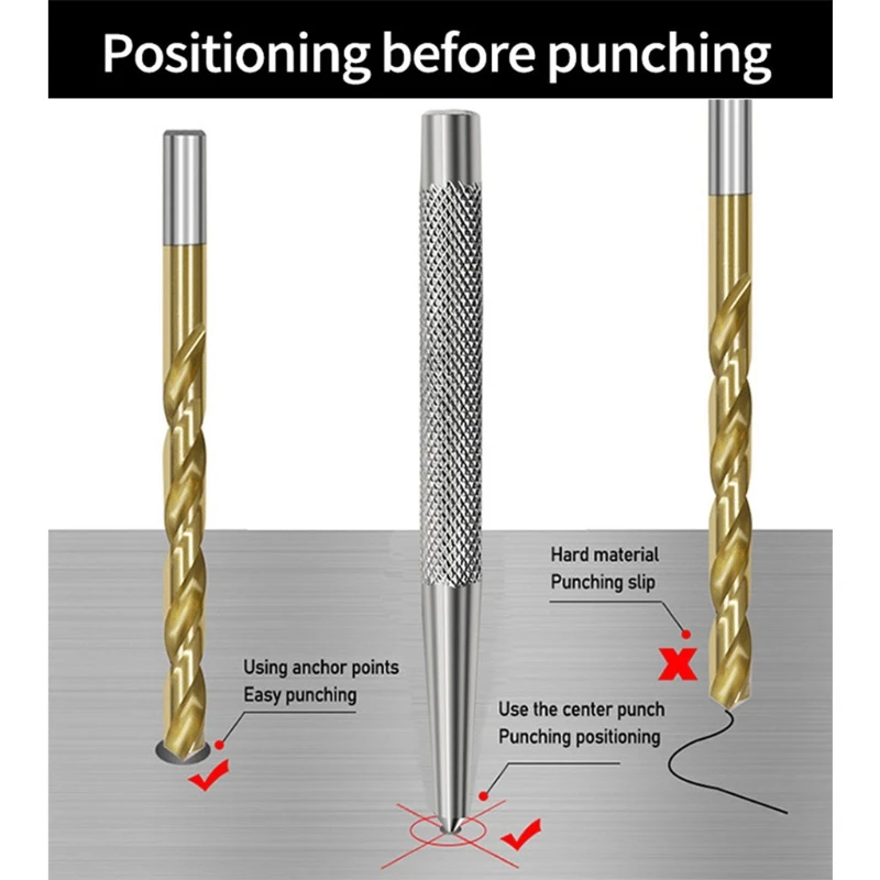 

K1KA 5 Inches Heavy Duty Automatic Center Punch Perfect Automatic Center Punch High Hardness Punch Applicable Metal Wood
