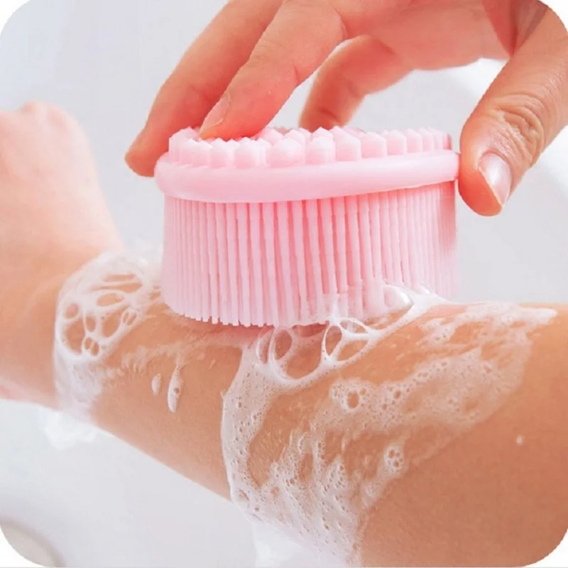 

Silicone Brush for Dew Shower Baby Silicone Bath Brush Non-slip Rubbing Tools Massage Brush Soft Shower Tool Silicone Body Brush