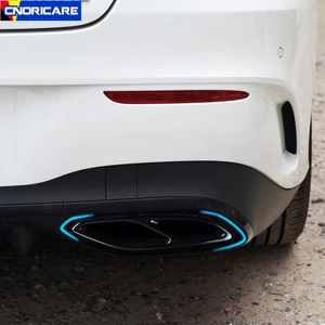 Стайлинг автомобиля, наклейки на выхлопную трубу из нержавеющей стали для автомобилей Mercedes Benz CLA C118 2020, аксессуары для выхлопной трубы