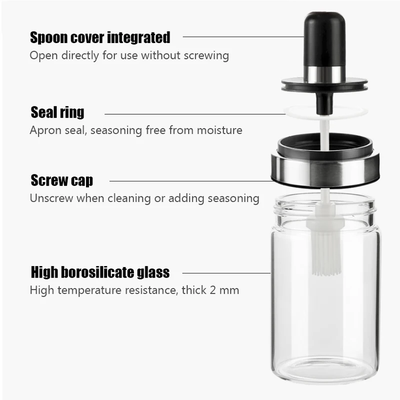 Резервуар для приправ стеклянный контейнер хранения меда банка сахара кухонная