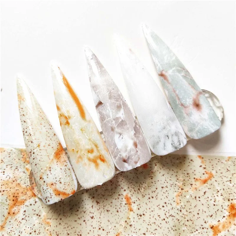 125x4cm Nail Foils Marble Series Pink Blue Paper Art Transfer Sticker Slide Decal Nails Accessories 1 Box | Красота и здоровье