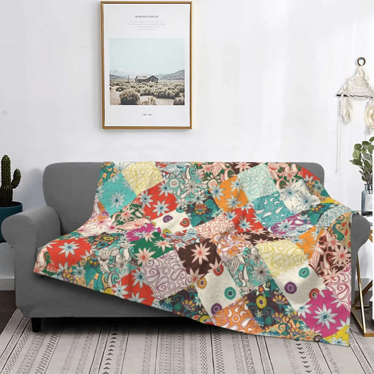 

Sarilmak Bohemian Blankets Fleece Autumn/Winter Breathable Soft Throw Blankets for Sofa Travel Bedspread