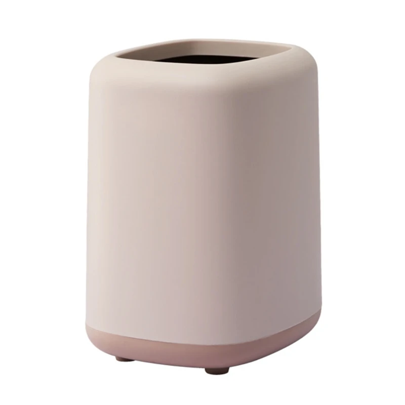 

Simple Square Shape Trash Can Creative Small Household Waste Bin Plastic Basket Bucket for Office Kitchen Bedroom Home