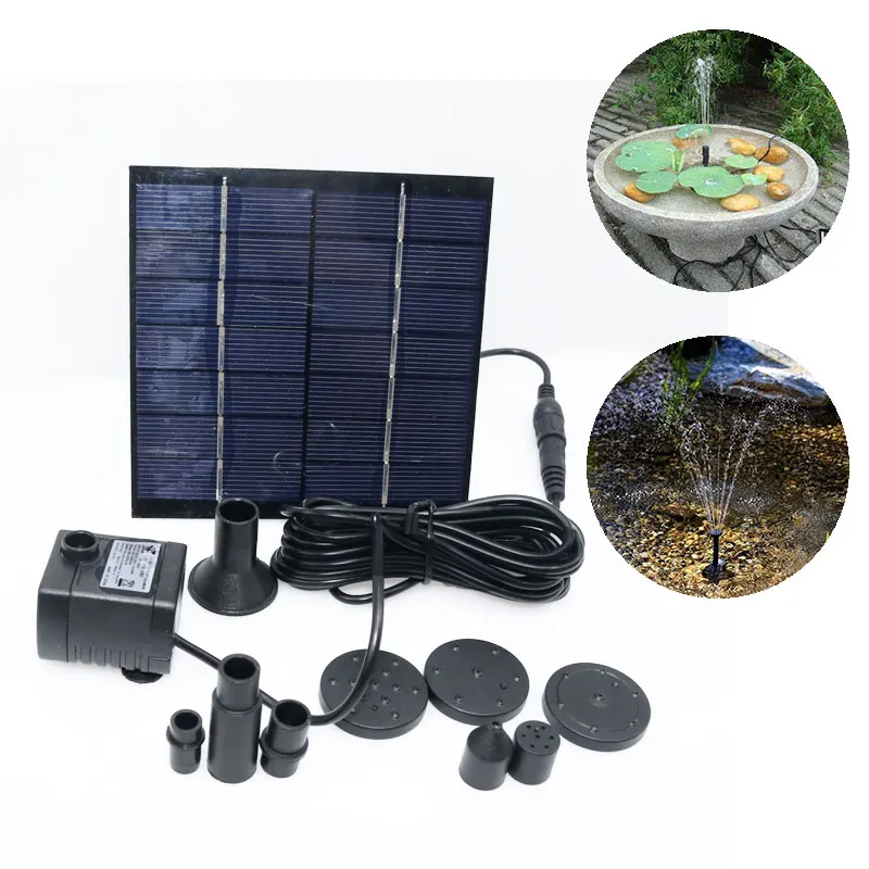 

1.5W Solar Garden Fountain Pump Solar Garden Fountains Waterfalls Power Solar Bird Fountain Powered Water Pump Birdbath Fountain
