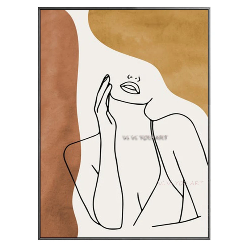 

100% Handmade Abstract Line Canvas Paintings Interior Wall Art Poster and Vintage Pictures for Living Room Home Decorations