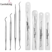 4pcsset double head toenails nail art care tool ingrown toe correction lifter file manicure pedicure foot clean tool