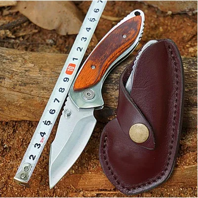 

Small Folding Knife 271 Buck Blade Hardness 58-60hr Redwood Handle Portable Pocket EDC Tool Mini Knife