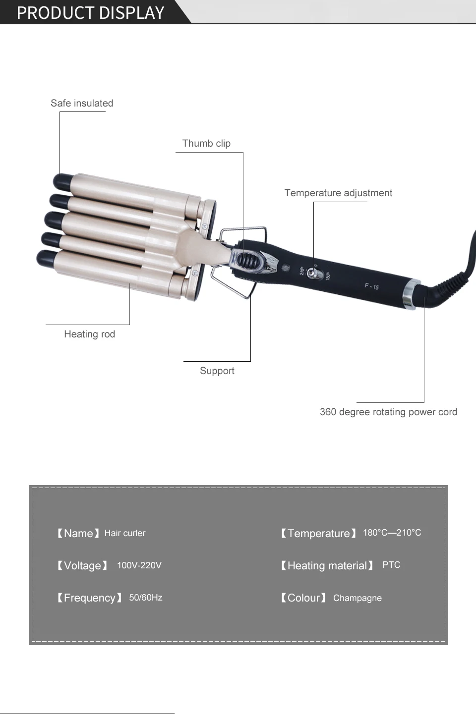 

Five Barrels Hair Crimper Curling Iron Machine Ceramic Curlers Hair Waver Beachwaves Curler Wand Fast Heating Hair Styling Tools